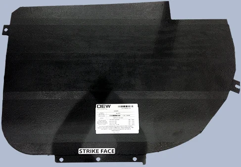DEW PD ballistic panel with mounting points